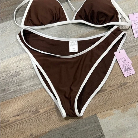 Wild Fable Brown and White Bikini Set - Picture 3 of 3